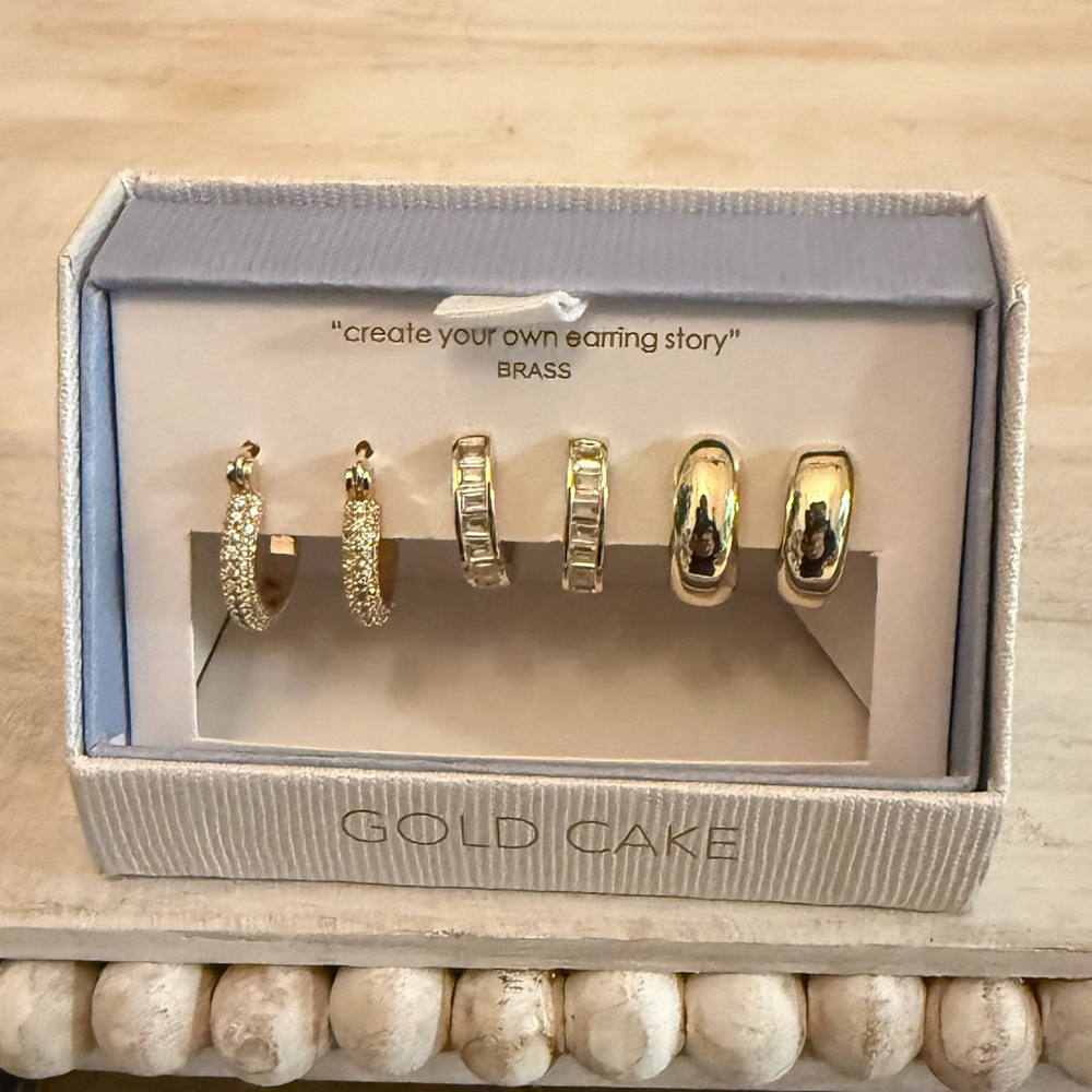 Gold Cake 3 Hoop Earring Set